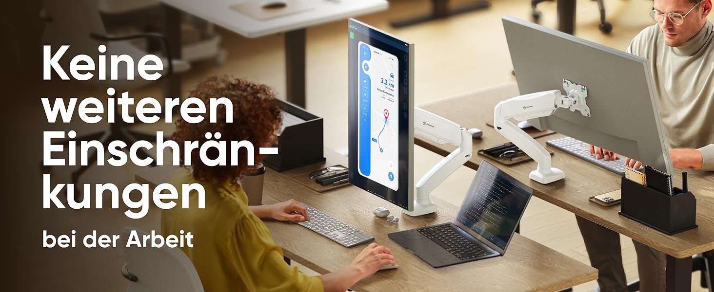Кріплення для монітора ONKRON G80-B (G80-WH) – підходить для моніторів 13-32 дюймів, до 8 кг, з газовою пружиною, поворотне, нахильне, VESA 75x75-100x100