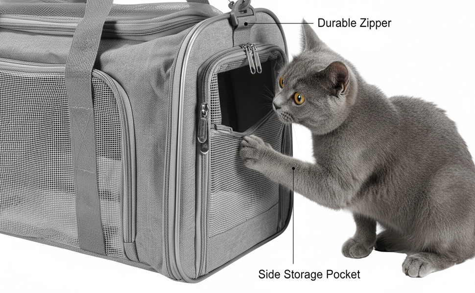 Транспортна переноска для кота та собаки, складана, сірого кольору (L)