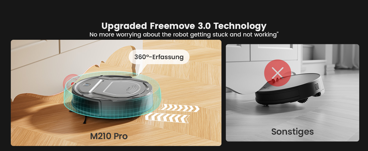 Робот-пилосос LEFANT M210P P1: тихий, тонкий, з Wi-Fi, Alexa, 6 режимів, для тварин, підлоги, килими