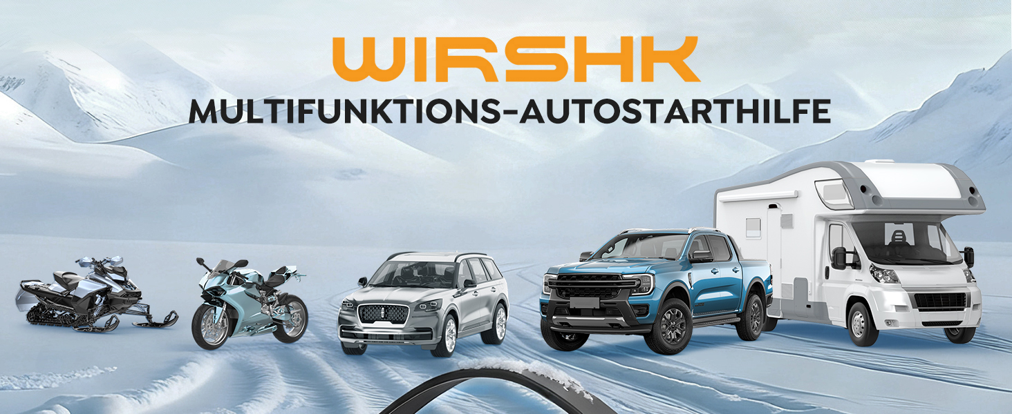 Портативний пусковий пристрій 8000A з повітряним компресором 160 PSI для бензинових та дизельних двигунів (до 10 л), з дисплеєм та аварійною світлодіодною лампою