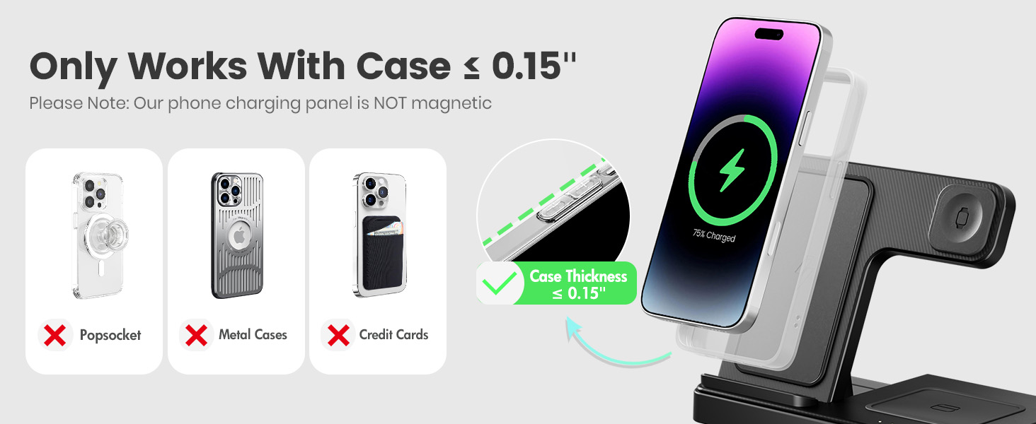 Бездротова зарядка 3-в-1 для Apple iPhone, Apple Watch, AirPods - компактна, для дому, офісу, подорожей