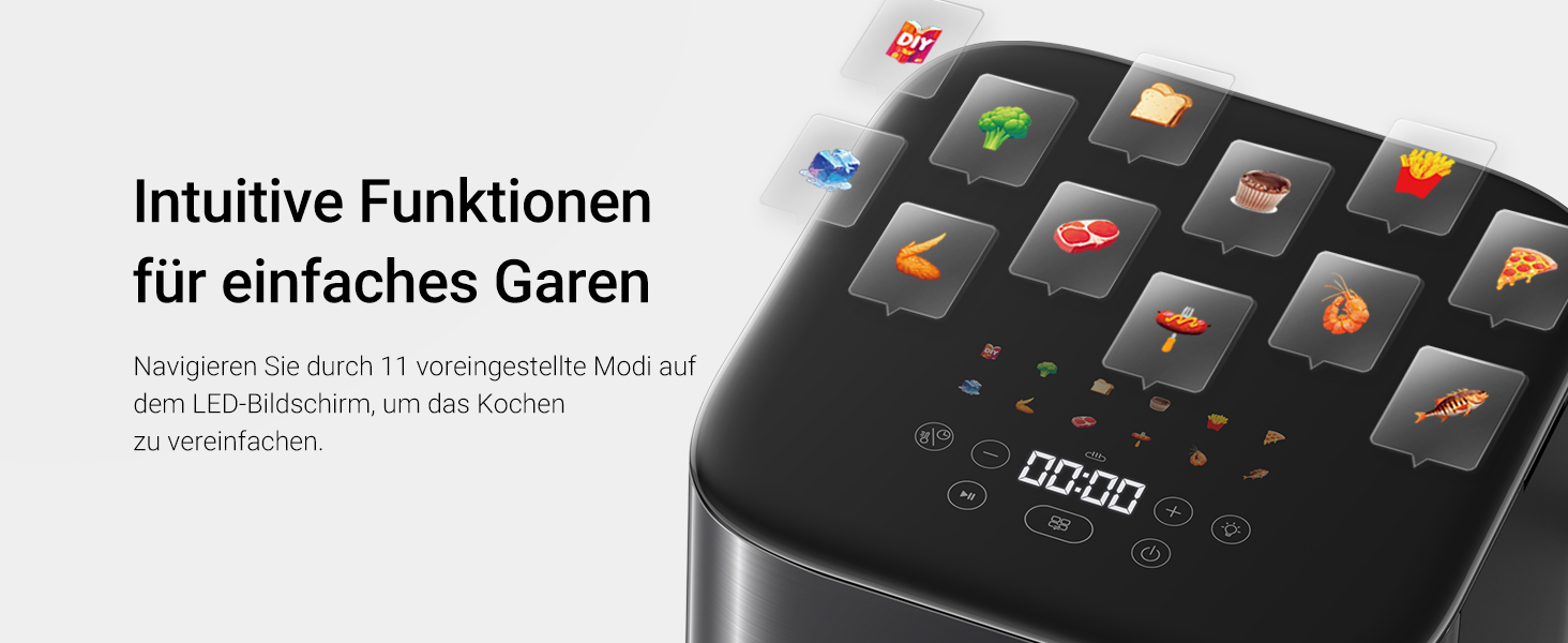 Фритюрниця аерофрі Mova AeroChef FD10 Pro, 6 літрів, з металевим корпусом