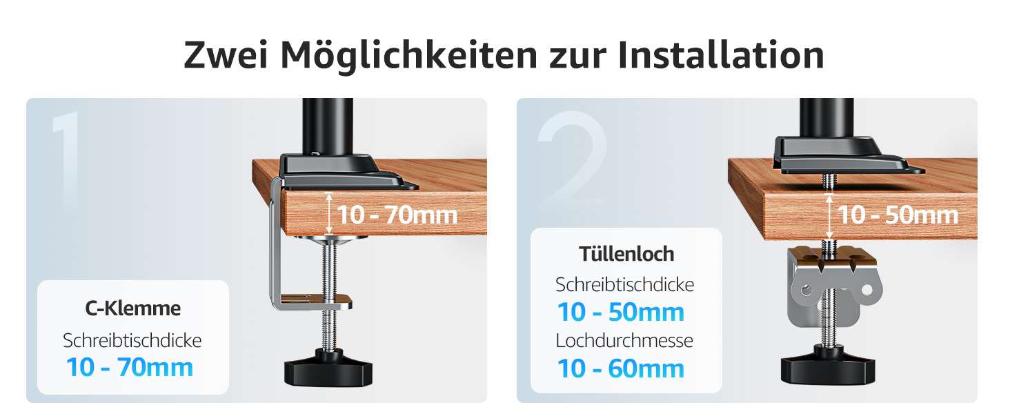 Кріплення для монітора MOUNTUP - 2 монітори, 13-32 дюйми, регульоване, VESA 75/100mm, 2-10 кг, EU6016B