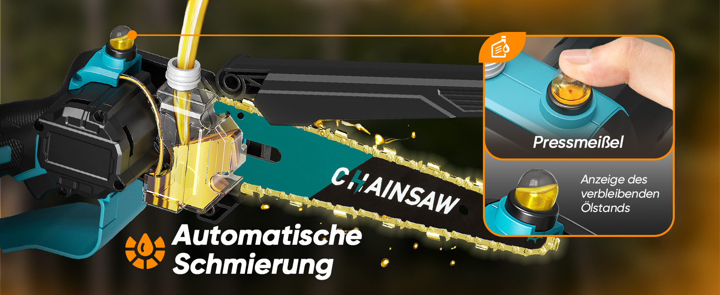 Акумуляторна міні-пила 6 дюймів з безщітковим мотором 1000W, 4000mAh акумулятор, сумісна з Makita 18V, з автополивою, для різання гілок та дерева