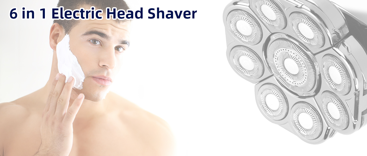 Електричний голчастий манікюр для голови CestMall 6-в-1: для чоловіків та жінок, бездротовий, плаваючий, перезаряджається, срібно-чорний