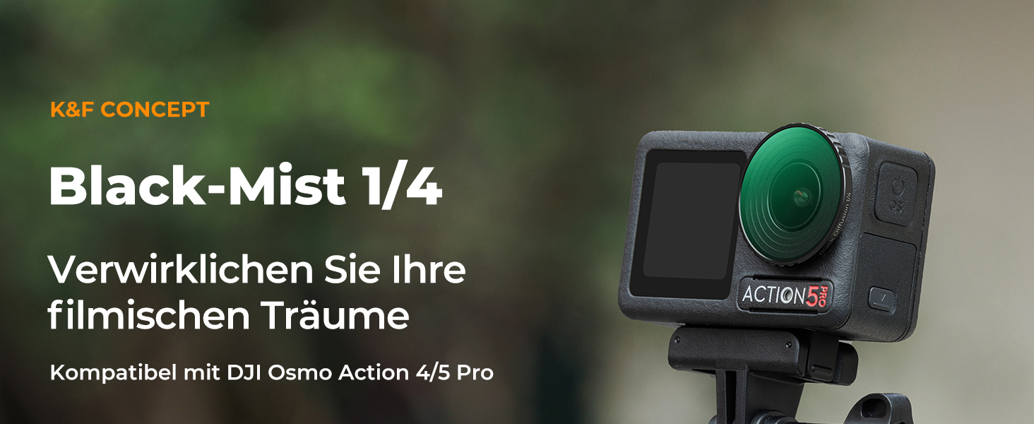 Фільтри ND K&F Concept для DJI Osmo Action 5/4 PRO: набір 6 шт. (CPL, ND8, ND16, ND32, ND64, ND256)
