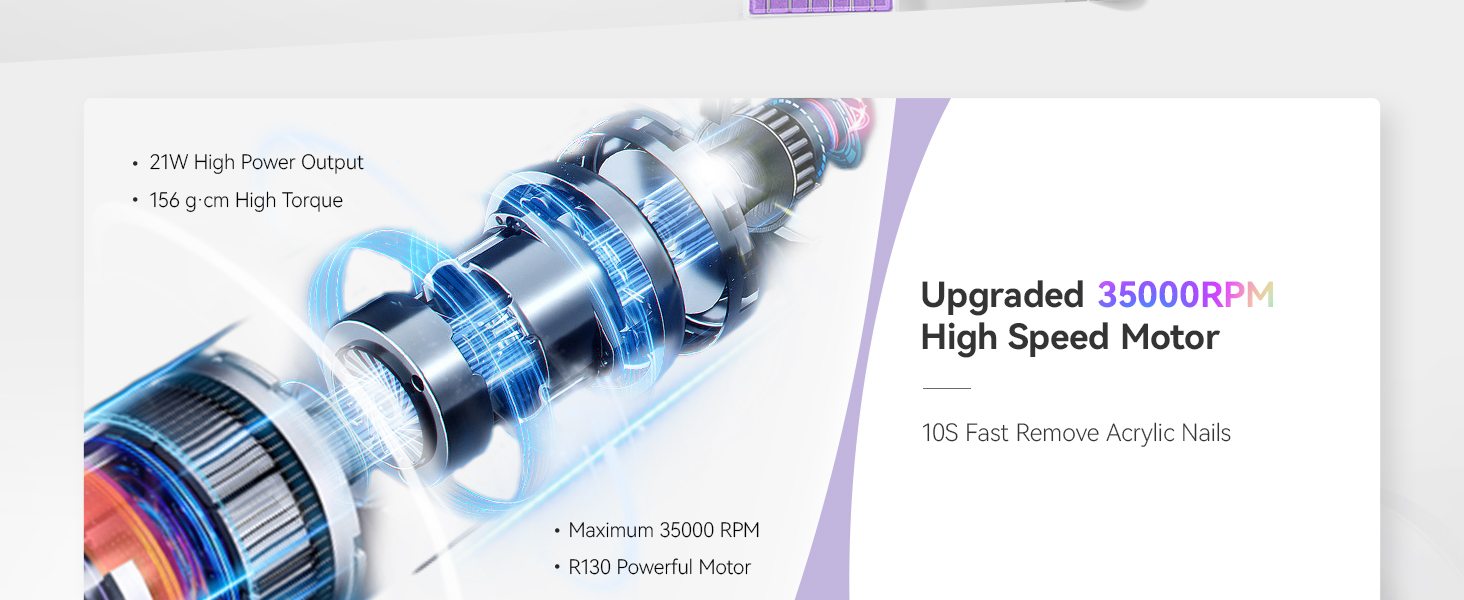 Електрична фрезер для нігтів Saviland 40000 об/хв, 12 в 1, професійний набір для манікюру та педикюру, USB, портативна, фіолетова