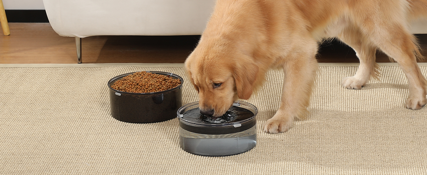 Миска для собак PETTOM 3L без облизування, анти-облизування, велика, витокостійка, чорна