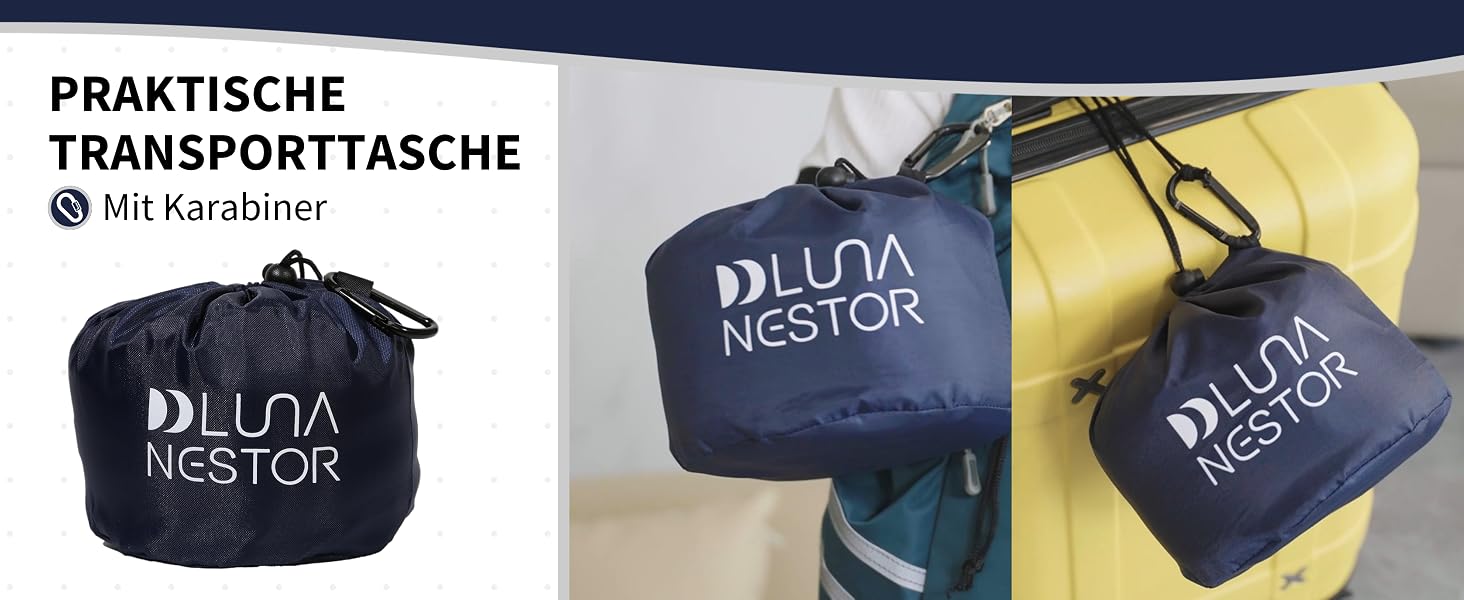 Подушка для подорожей з піни Memory Foam: для літака, авто, поїзда – блакитна, ергономічна, з чохлом для транспортування та можливістю прання