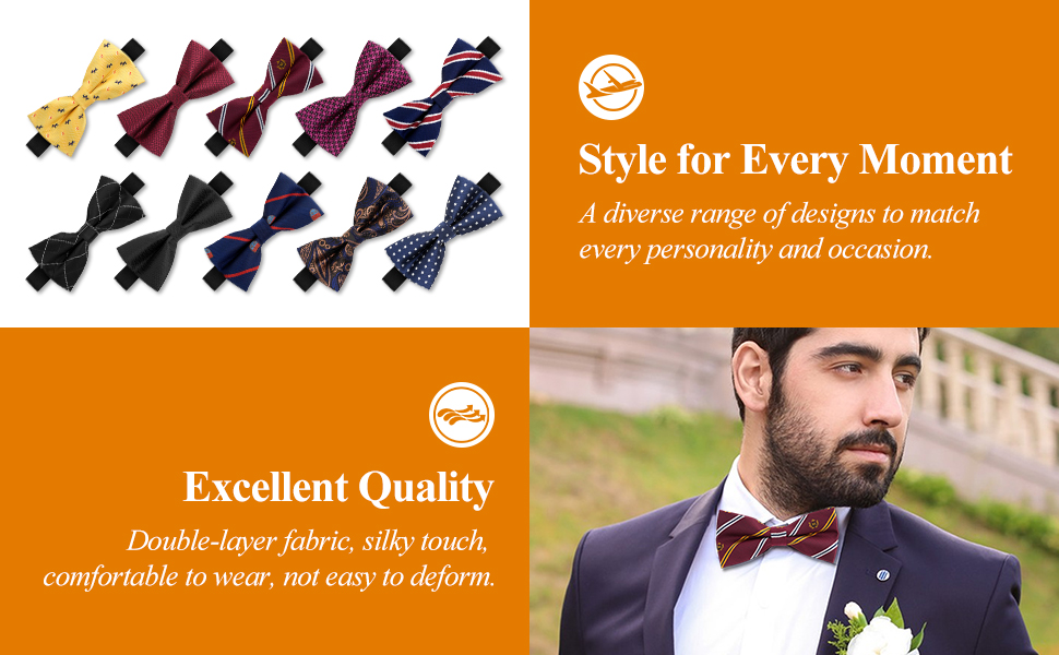 Метелик чоловічий (10 шт.) багатокольоровий, класичний для смокінга, регульований, формальний для бізнесу, весілля, хлопчиків