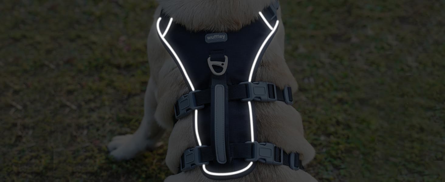 Нашийник для собак з повідком, безпечний нашийник від виривання, анти-тяговий нашийник з ручкою та світловідбиваючими елементами, легкий, регульований нашийник для середніх собак (Чорний, XS). Дуже маленький, чорний