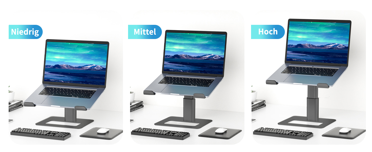 Підставка для ноутбука Soundance, регульована, сіра, для моніторів 10-17.3 дюймів