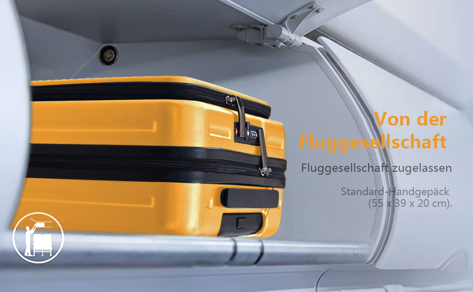 Набір валіз TydeCkare 20/28' (55x39x20/66x46x23 см), з відділенням для ноутбука, TSA-замок, ABS+PC, помаранчевий