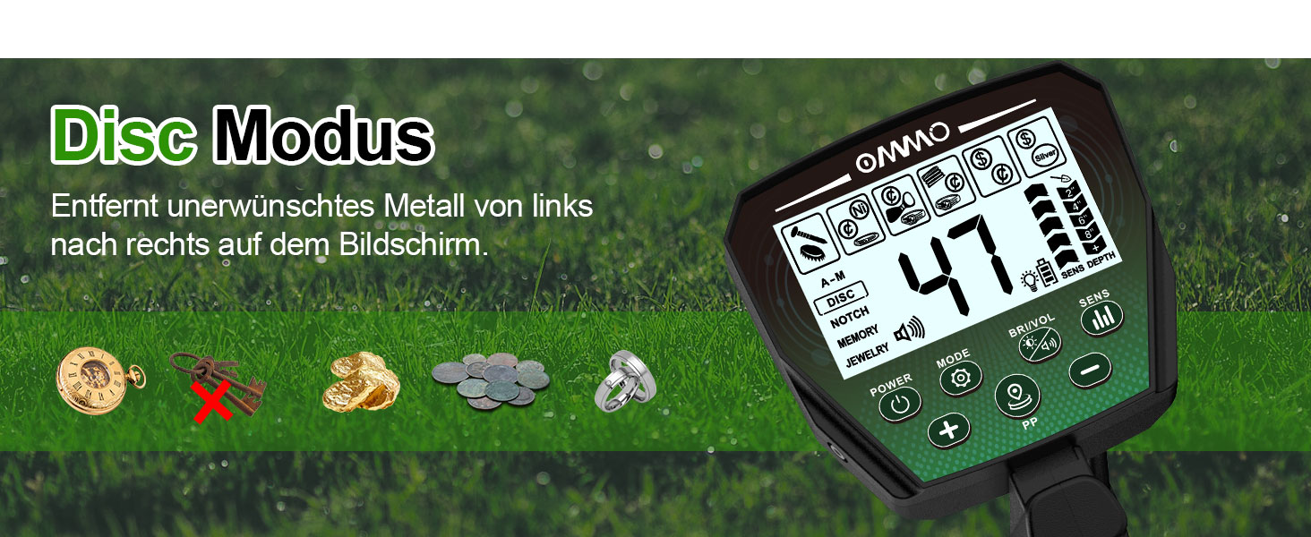 Металошукач OMMO Profi Set: 6 режимів, водонепроникний, LCD дисплей, висока чутливість, для дорослих та дітей