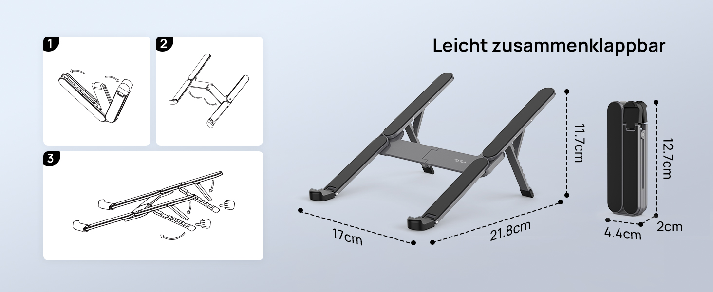 Підставка для ноутбука SODI, алюмінієва, регульована висота, з вентиляцією, для MacBook Pro/Air, HP, Sony, Dell, 10-16
