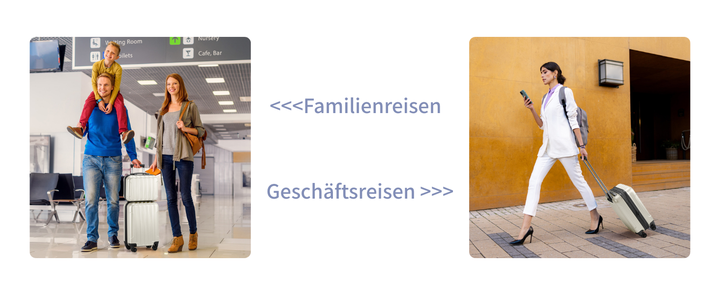 Набір валіз LEADZM 2 шт. з косметичною сумкою, валіза-ролер з ABS+PC, ручна поклажа, градієнтний дизайн (бежево-білий)