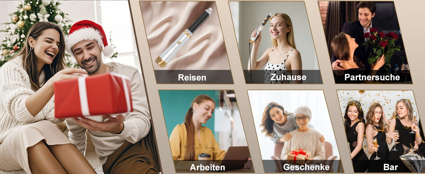 Фен-щітка 5 в 1 для волосся: стайлер, плойка, об'єм, локони