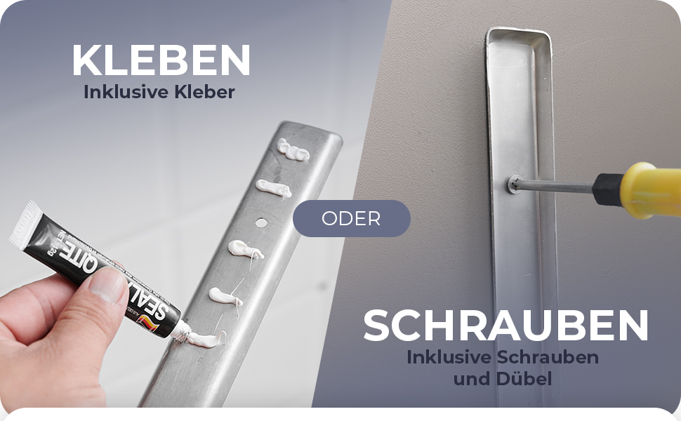 Тримач для рушників без свердління для ванної кімнати | Без бактерій | Прихований кріплення | Тримач для рушників з гачками - нержавіюча сталь SUS 304, антикорозійна, полірована