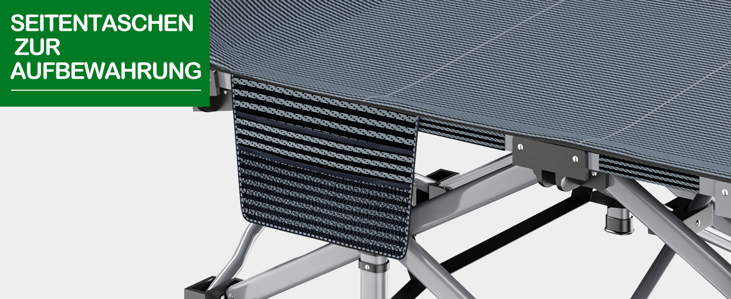 Розкладне ліжко ZIKEBTUY для кемпінгу та відпочинку: міцне, з матрацом, 200 кг, 190x71x36 см