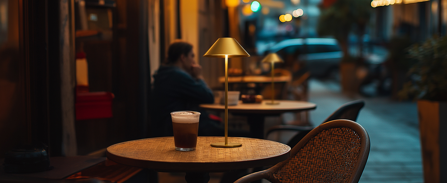 BOJIM 2 шт. LED настільна лампа на акумуляторі, золота, USB, сенсорне регулювання, IP54, водонепроникна, для балкона, поворотний наголовник