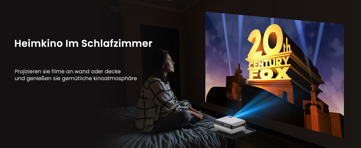 Портативний проєктор HAPPRUN Mini Beamer 4K з Bluetooth, 1080P, для дому та відпочинку на природі, сумісний з PS5, HDMI, USB