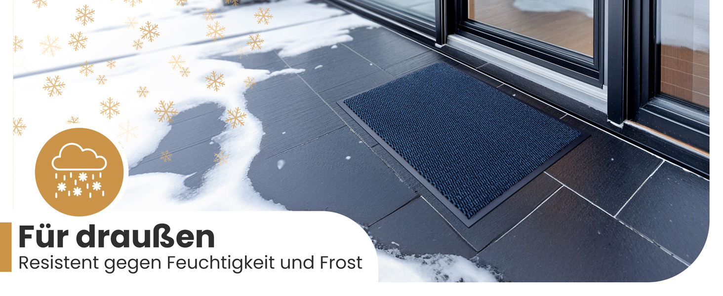 Килимок для дому 60x90 см, блакитний - Schmutzfangmatte для приміщень, килимок для входу, антиковзаючі