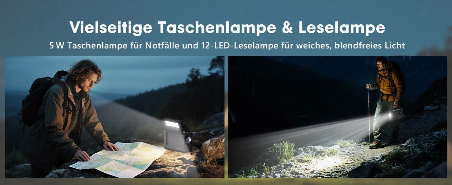 ROCAM Радіоприймач на ручку DAB+/UKW, портативне аварійне радіо з сонячною панеллю 8500 мм² та ручкою 650 мА, цифрове радіо з Bluetooth, 2.4' кольоровий дисплей, 80 станцій, SOS, LED ліхтарик, USB, IPX6 для кемпінгу, чорний