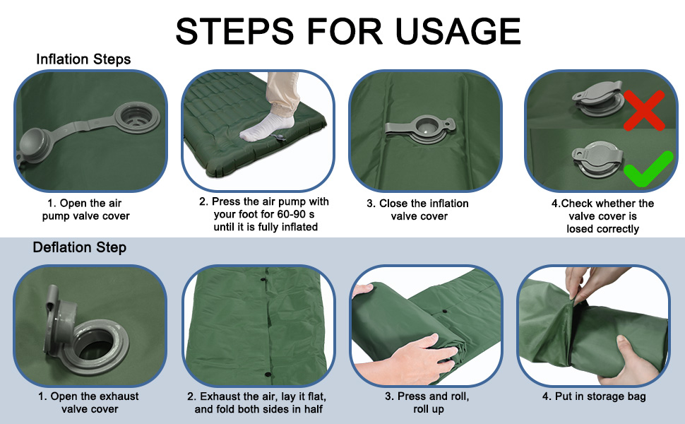 Каремат для кемпінгу Techshare самонадувний, потовщений, з насосом. Підходить для туризму, відпочинку на природі та кемпінгу