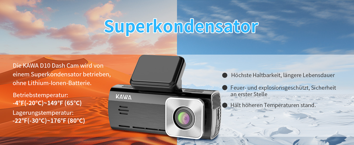 Відеореєстратор KAWA 4K Dual з GPS, WiFi, IPS екраном та 64GB SD-картою