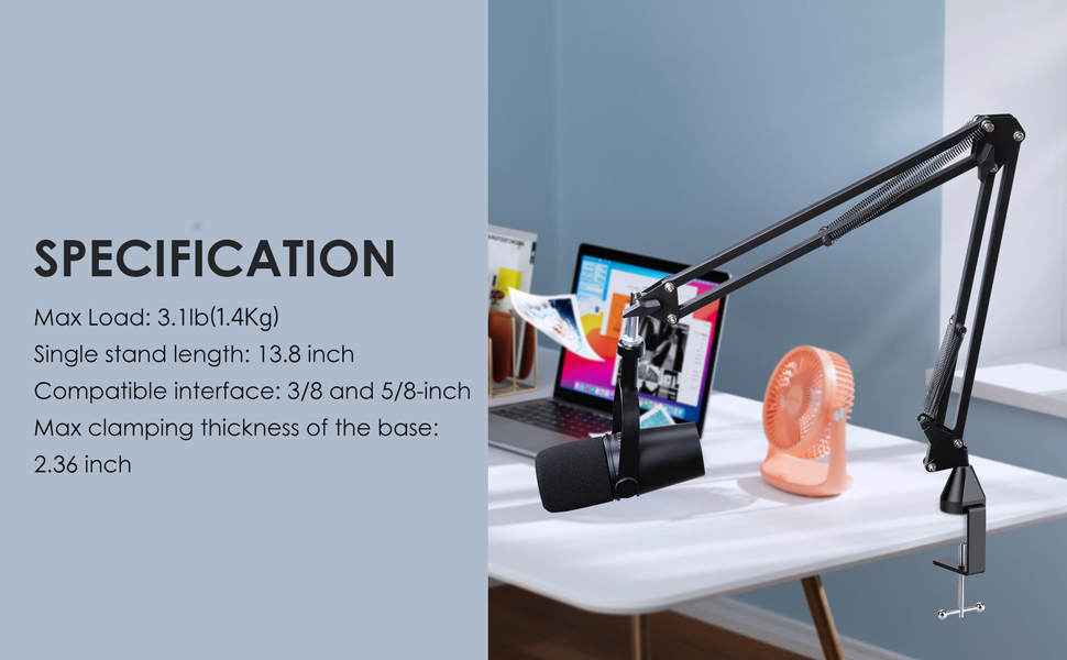 Кріплення для мікрофона YOUSHARES з металевою клямкою та поп-фільтром для Shure MV7