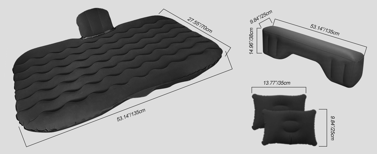Надувна матрац для авто Ergocar з насосом: для кемпінгу, подорожей, пляжу