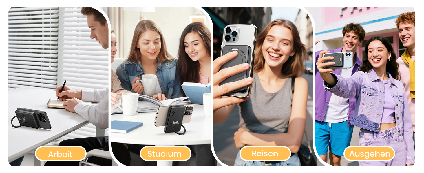 Портативний зарядний акумулятор SOARAISE 10000mAh з PD 20W, USB-C та бездротовою зарядкою, LED дисплеєм, чорний