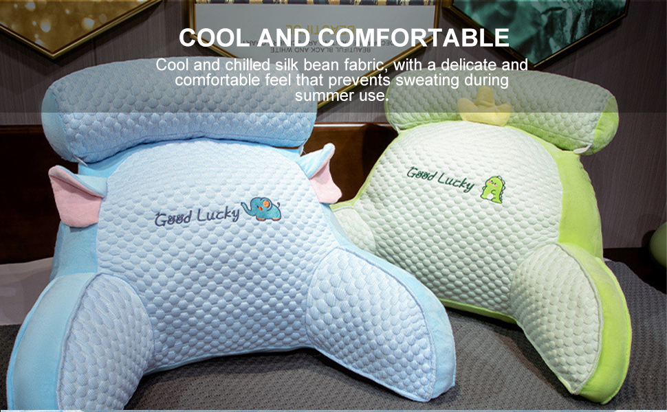 Підголовник для ліжка та дивана LANPEW з підлокітниками. Ергономічне крісло для читання для дорослих. Дихаюче крісло для читання з знімним чохлом. Для читання, роботи. (Наповнювач з бобів, сірий, 80 * 60 см)