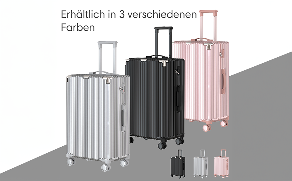 Набір валіз Voyagoux 2 шт. - 39L та 113L, жорсткі валізи, TSA-замок, ABS пластик, 4 колеса 360°, міцні та легкі, рожеве золото