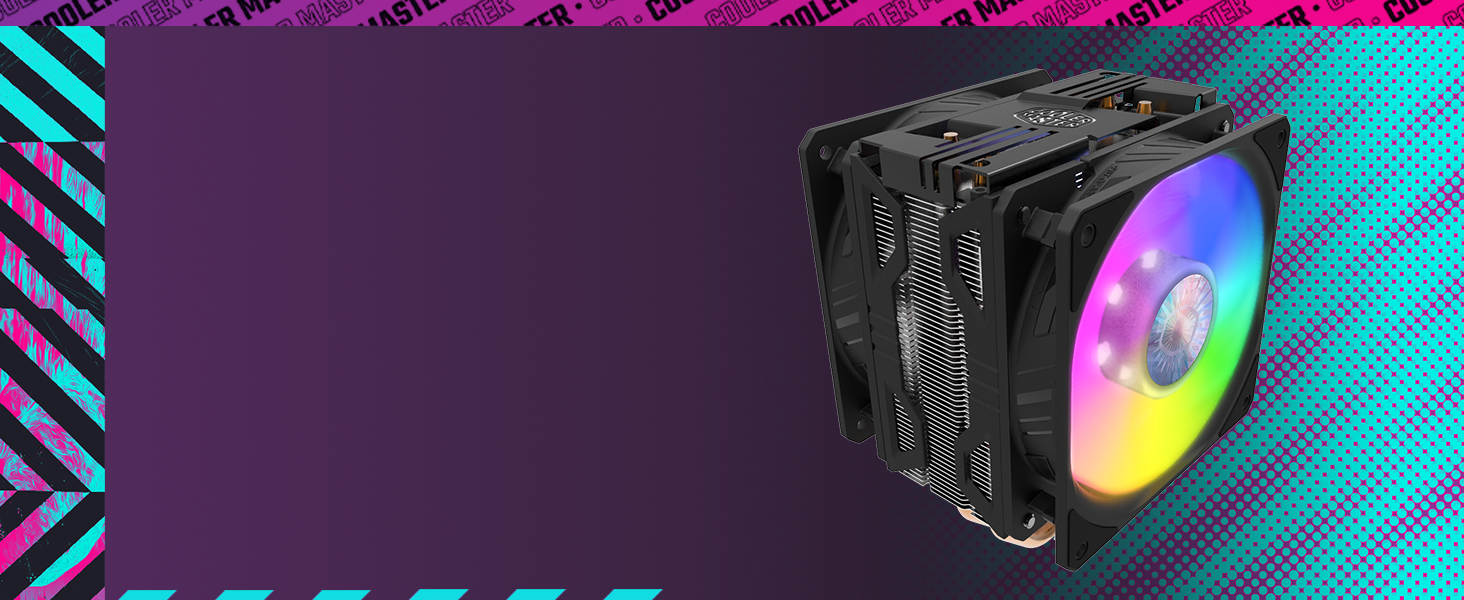 Охолоджувач CPU Cooler Master Hyper 212 LED Turbo ARGB з підтримкою LGA1700, 4 теплові трубки, RGB-вентилятор SF120R