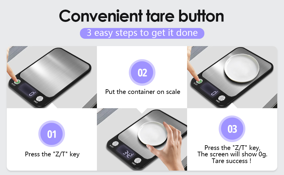 Кухонні ваги Muaket 1г/10кг з великою платформою 17,5x15см, електронні, з тарою, 7 одиниць вимірювання, для продуктів, овочів, фруктів