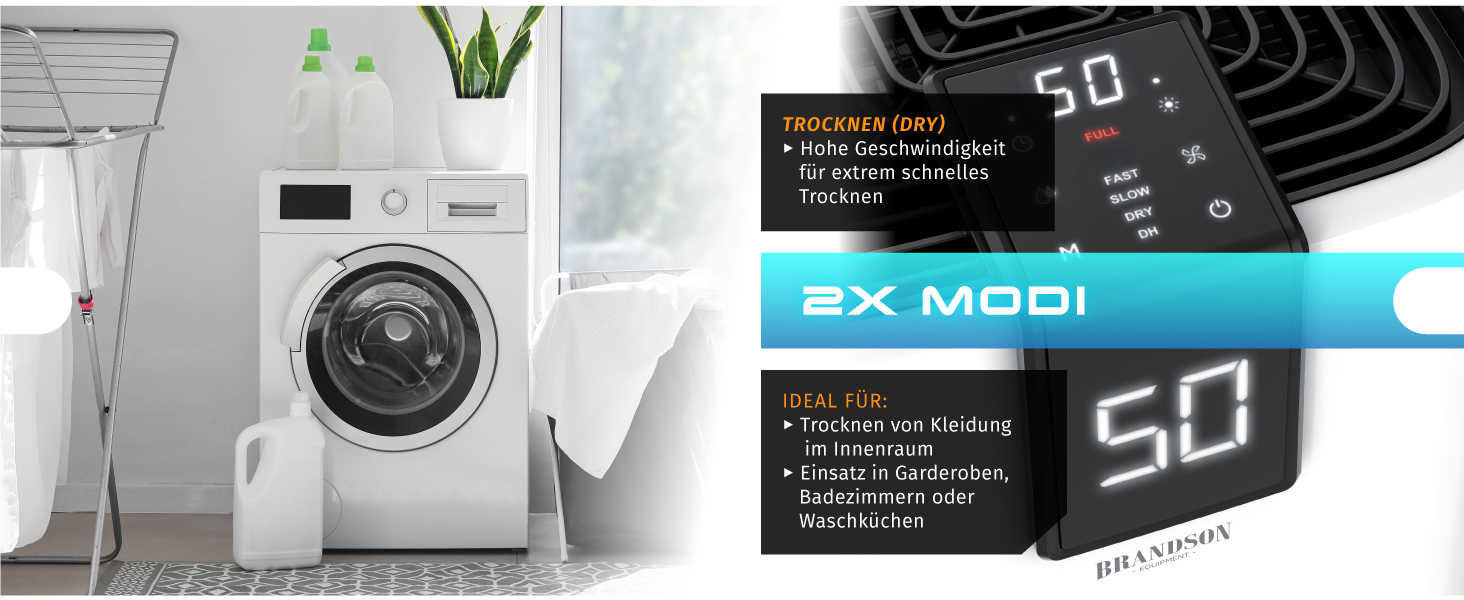 Електричний осушувач повітря Brandson 16L з компресором – 16 літрів/24 години – тихий – дисплей – для спальні, ванної, підвалу