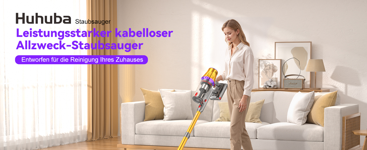 Бездротовий акумуляторний пилосос H9 58000Pa/650W з LED-дисплеєм та антизаплутувальною насадкою для тварин, килимів та твердих поверхонь, золотистий