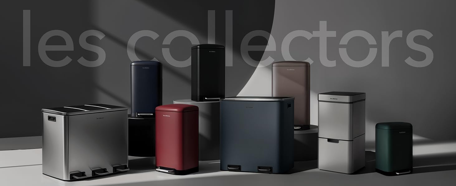 Сміттєвий відер з педаллю Les Collectors N°722, 30 л, нержавіюча сталь, матове покриття, червоний