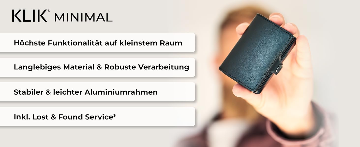 PURISTO KLIK: Тонкий міні-портмоне для чоловіків з натуральної шкіри. RFID захист, 12 карт, без відділу для монет. Колір: темно-коричневий