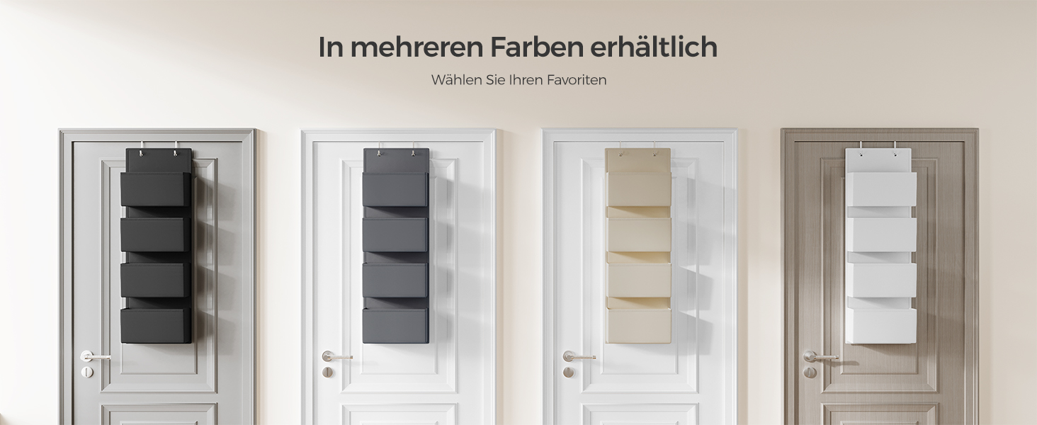 Органайзер для шафи SONGMICS з 4 кишенями, навісна полиця, органайзер для гардеробу, навісне зберігання, органайзер для дверей, спальня, вітальня, 2 x 33,5 x 00 см, RDH04G (2, сірий шифер)