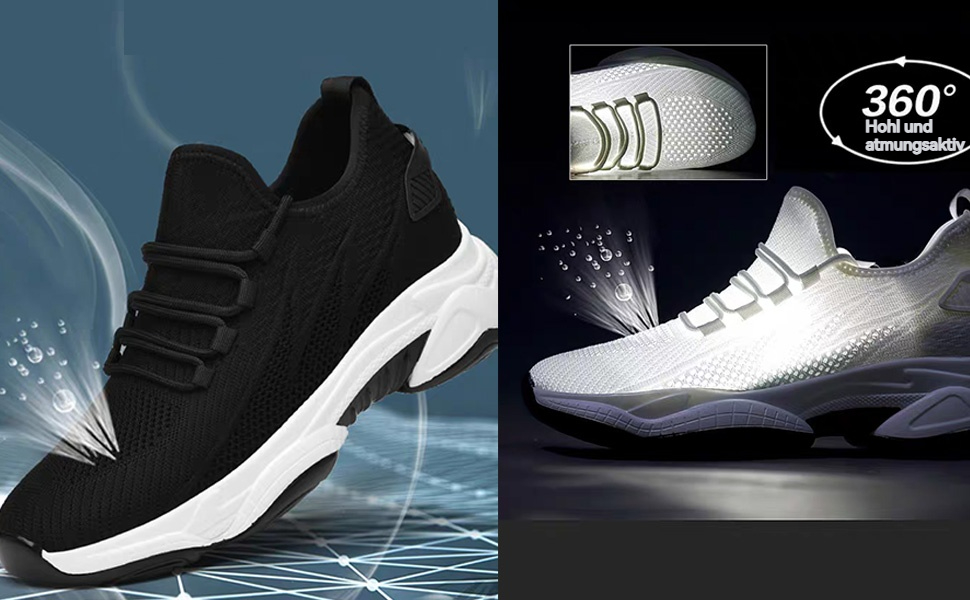 Чоловічі кросівки Elevate Shoes з підняттям 10 см, сітка, білі, 43 EU