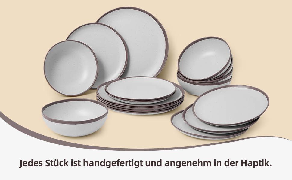 Набір посуду для кемпінгу на 6 осіб, 18 предметів: тарілки з меламіну у вінтажному стилі. Підходить для відпочинку на природі, пікніків, дачних вечірок та подорожей на автодомі. Tafelservice 6 Personen