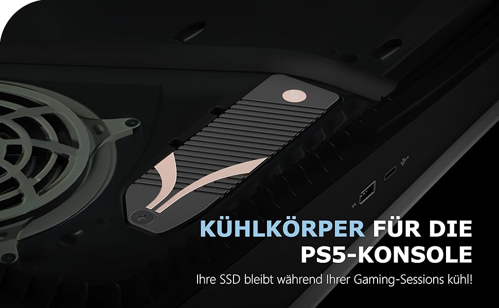 Радіатор охолодження Sabrent M.2 SSD NVMe з алюмінію з термопадом, HeatPipe, сумісний з PC, Desktop, PS5