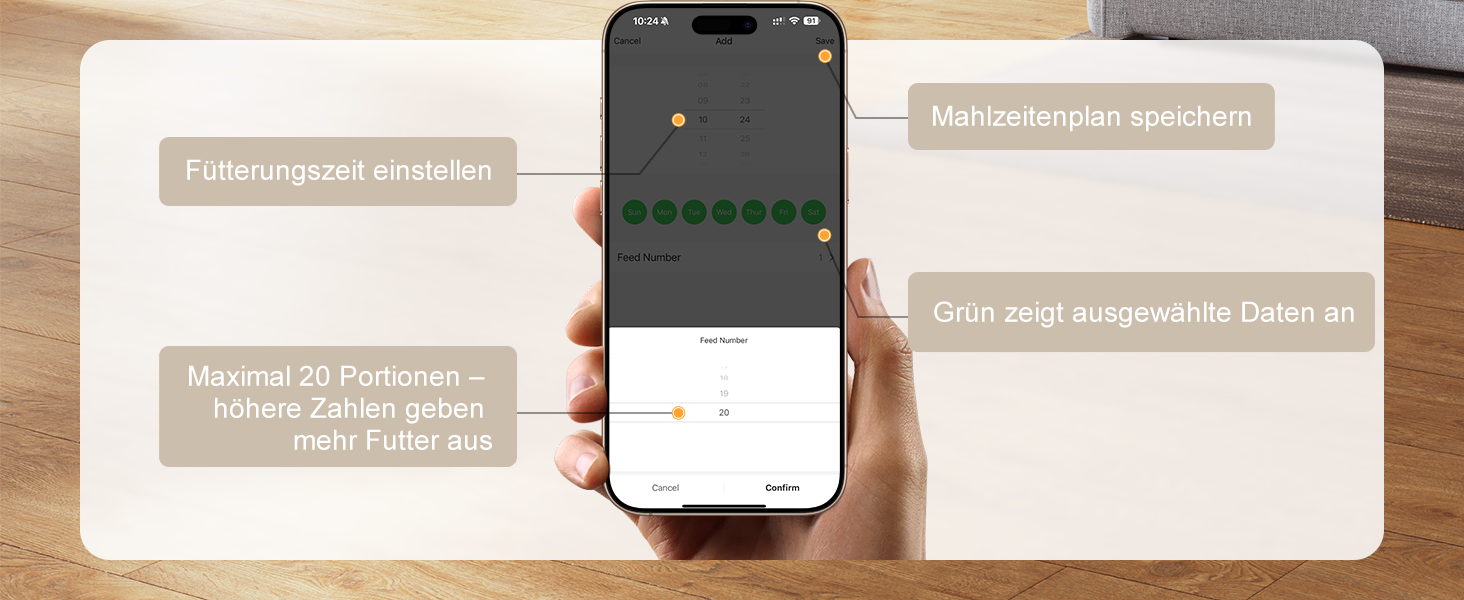 Автомат годування котів IMIPAW, 5G | WiFi, керування через APP, до 10 прийомів їжі на день, 4L, чорний