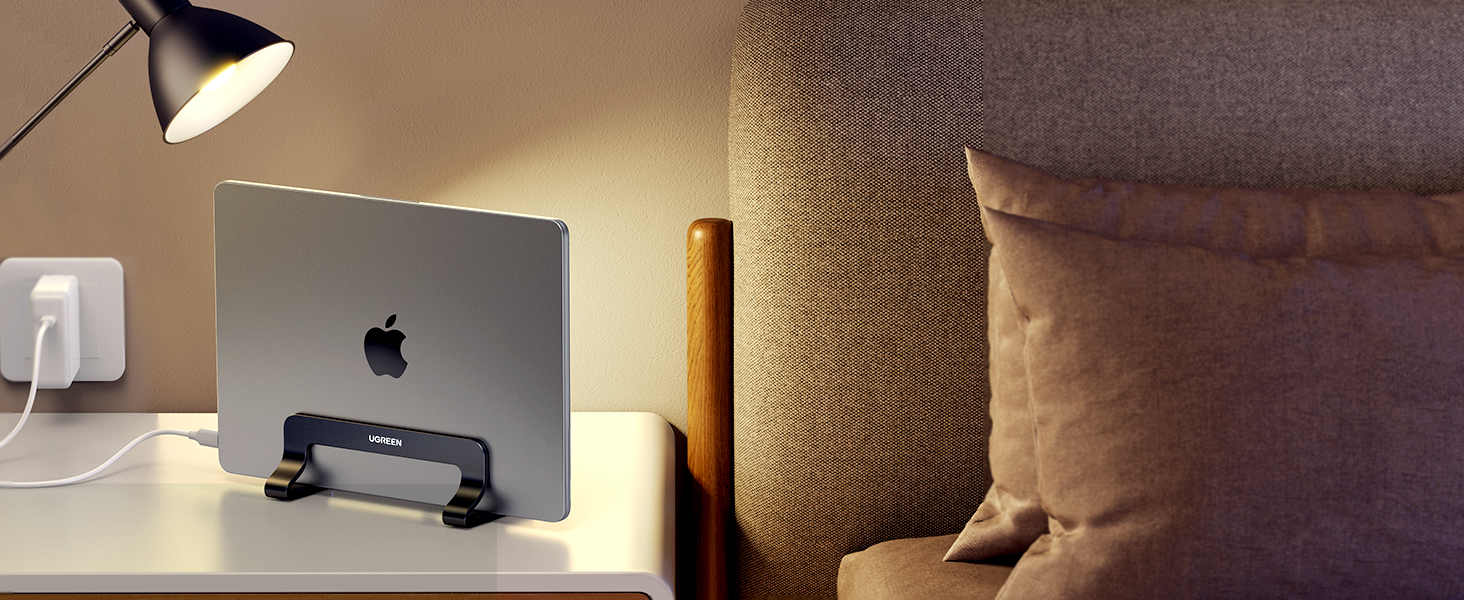 Підставка для ноутбука UGREEN з алюмінію, 3 слоти | Вертикальна підставка для MacBook, iPad, Huawei, Surface, Dell, HP | Чорний