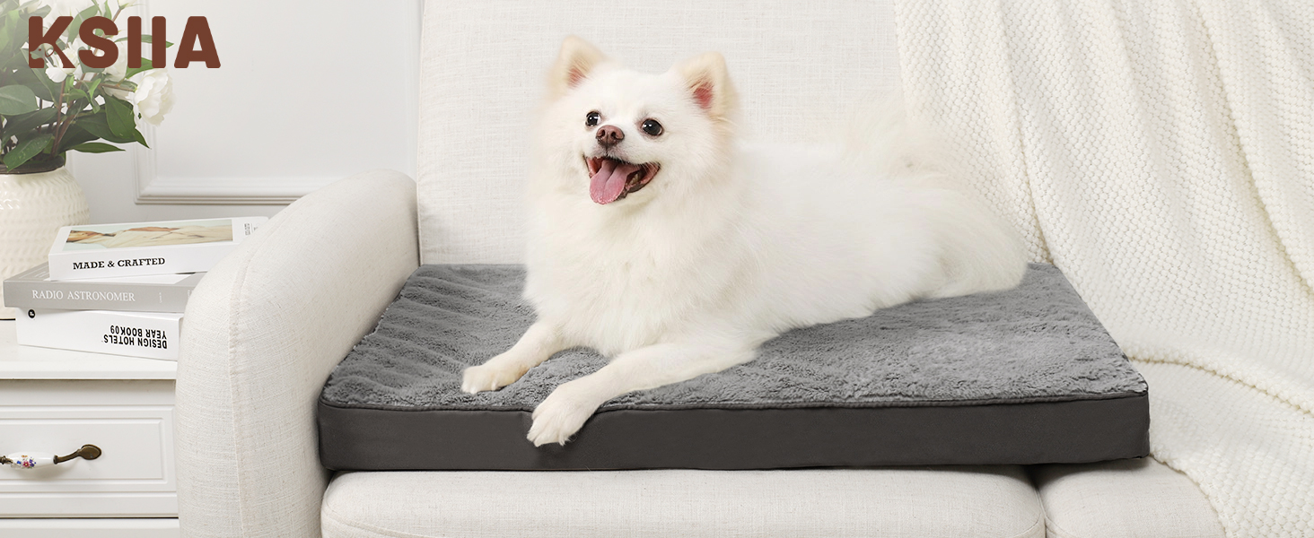 Ортопедичний лежак для собак великих порід, лежанка для собак знімний чохол, 105x70 см, двосторонній килимок, темно-сірий, 121x76x10 см