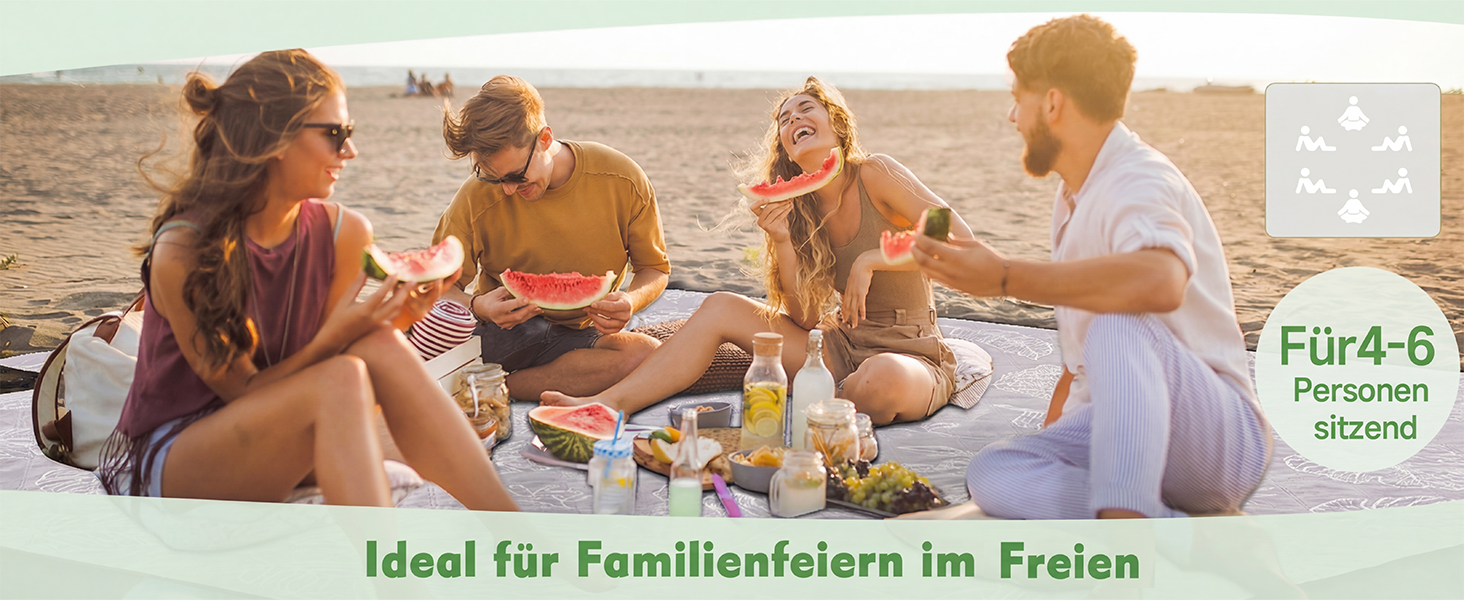 Плед для пікніка HAUSPROFI 200x300 см, водонепроникний, ізольований, XXL. Для пікніка, пляжу, кемпінгу. З бавовняним наповнювачем, ручкою для перенесення та кілочками. Змивний, зберігає форму (листя, 200x300 см)