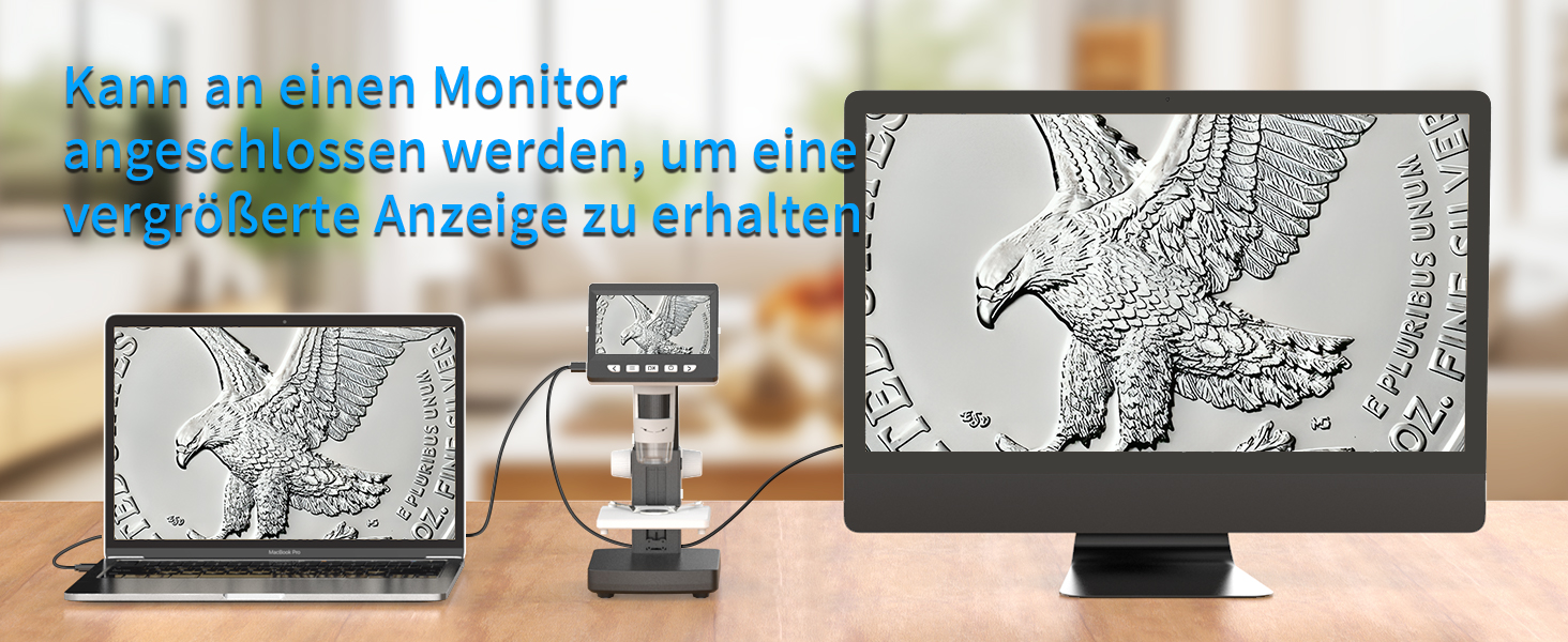 Цифровий мікроскоп AOPICK з LCD екраном, роздільна здатність 50X-500X, 4.3-дюймовий 1080P USB мікроскоп з 8 регульованими LED-лампами, для ПК, дорослих/дітей, сумісний з MacOS Windows (темно-сірий)