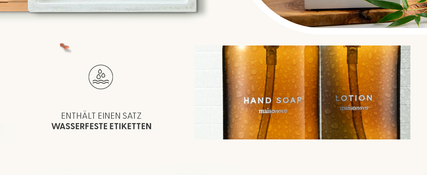 Набір диспенсерів для мила та лосьйону MaisoNovo (2 шт.) з підносом з шиферу – 500 мл, чорний колір